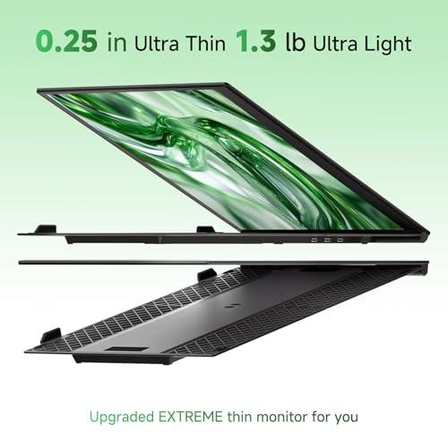 Image of Laptop Screen Extender - 14 inch Ultra Thin and Light Travel Monitor for Laptop FHD 1080P Portable Second Monitor IPS Screen Display Plug & Play for Mac Windows Android iOS