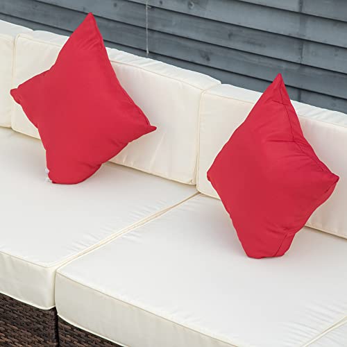 Outsunny 9-Piece Outdoor Patio Sectional Furniture Set, Cushions, Throw Pillows, 8 Seat Sofa Set, 2 Reclining Chaise Lounge Chairs, Outdoor Coffee Table, Wicker Conversational Couch, Cushions, Beige #TOP7