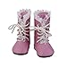 F Fityle Adorable Mini PU Bottes en Cuir Bottes Chaussures De Poupée pour 18 Pouces Fille Américaine Vêtements Poupées Rose