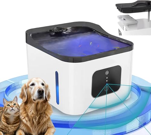 Cat Water Fountain Automatic YSpetclp 4L/135oz Large Capacity,Cordless,Rechargeable, Battery Operated 2 Flowing Modes Dog Fountain, Water Dispenser with Replacement Filters for Cats, Dogs and Pets