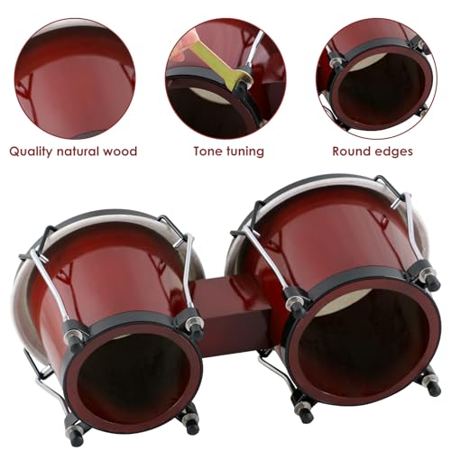 image for EASTROCK Bongo Drum 6” and 7” Bongos Set for Adults Kids Beginners