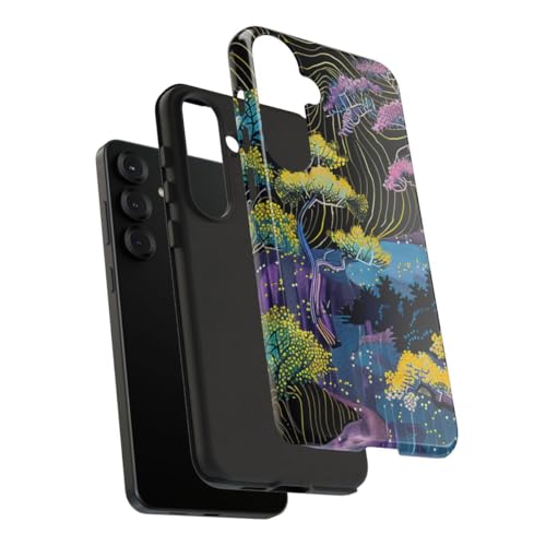 Coque Samsung S25 Plus rigide brillante arbre abstrait anti-rayures noire - 4
