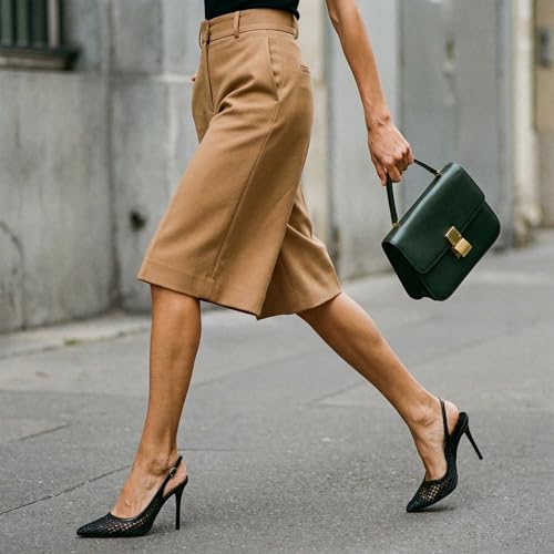 Image of Adrizzlein Slingback Heels for Women Stiletto High Heels Pumps | 4 inch Slingback Heels,Pointed Toe Heels,Closed Toe Heels,Sexy Elegant Wedding Shoes