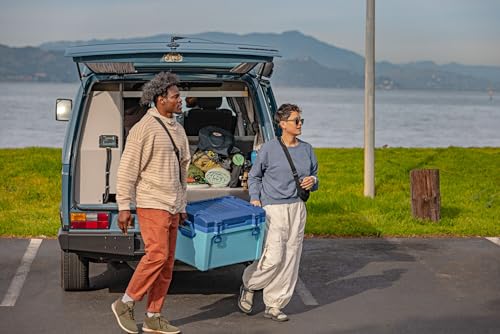 Image of Stanley Adventure Outdoor Cooler 50 qt | Heavy Duty Outdoor Camping Cooler with Easy Carry Side Handles | 6 Days Cooling Ice Chest for 82 Cans | Flat Top Doubles as Seat | BPA-Free | Azure