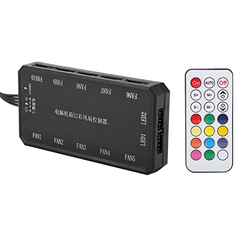 Ctrol Fan Hub Rgb 15 × 10 × 2 15M Rf Control Inalámbrico Ventilador Colorido Controlador de Ventilador de Computadora con Control Remoto - imagen 9