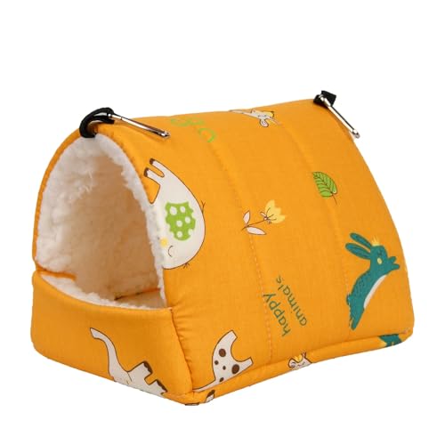 Image of Fangool Warm Bird Nest Cage Parakeet Cockatiel Canary Cage Bird Bed Hammock Swing Parrot Hamster Nest Breeding House(Yellow,L)