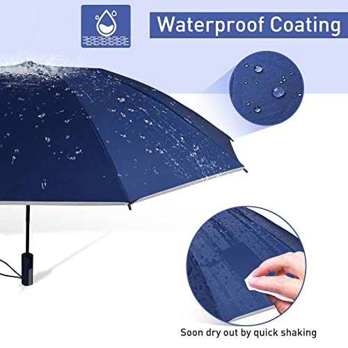 Bodyguard Sun Umbrella Uv Umbrellas - Large Windproof Inverted Umbrellas For Rain Sun, Compact Upf 50+ Automatic Umbrella With Reflective Stripe, Travel Folding Umbrella Uv Protection For Walking, Black-46In #TOP4