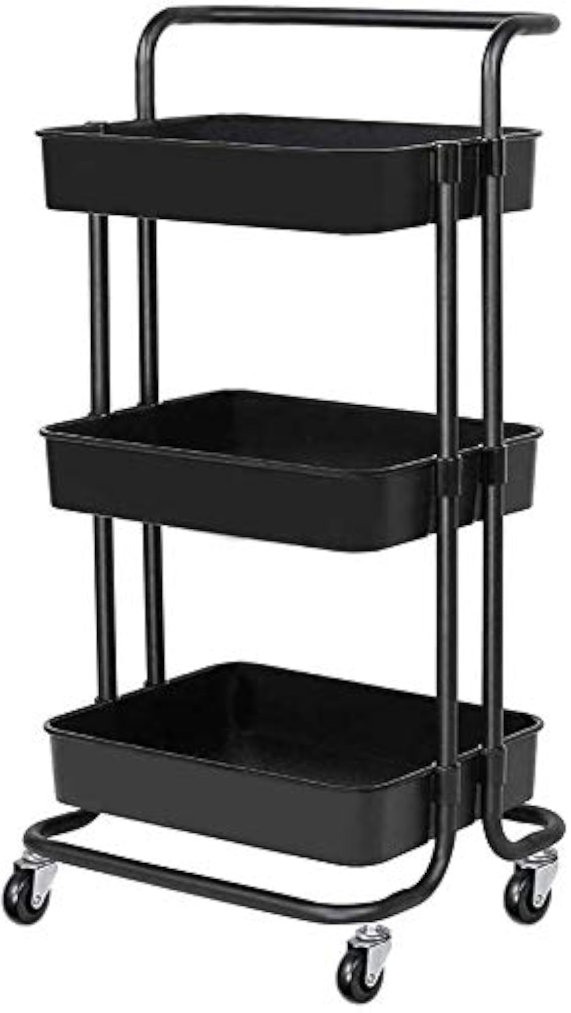 3 Tier Rolling Utility Cart with Wheels, Heavy Duty Kitchen Storage