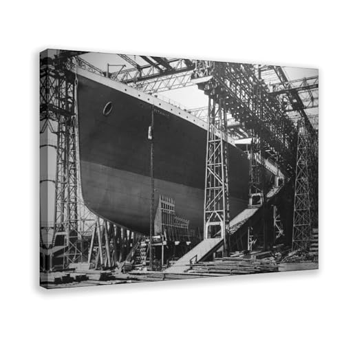 Impression sur toile Titanic White Star Line cadre suspendu vintage 20x30