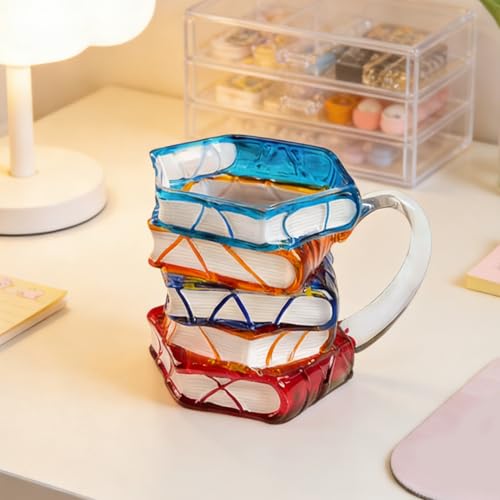 Vaso de café de vidrio transparente con material resistente y acabado colorido 3
