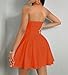 Women's Square Neck Summer Casual Dress Sleeveless Tank Top Stretch Flare Street Shot Beach Party Club Mini Dresses Orange Outfits X-Large