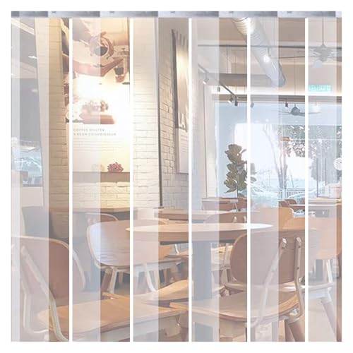 QHLTY Cortina De Tiras Plástico Vinílico, Rollo Cortina PVC Transparente, Panel Impermeable para Almacén, Tienda, Congelador, Patio(135x300cm)
