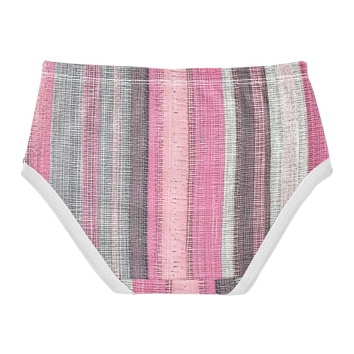 Pink and Gray Striped Girls' Panties Training Breathable Toddler Underwear for Young Girls in Sizes 2T,3T, 4T, 5T, 6Y and 8Y2