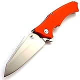 Eafengrow Snake Head G10 Folding Camping Knives Use 9cr Steel and Hardness 59HRC Ball Bearing Knives Outdoor Tool (Orange)
