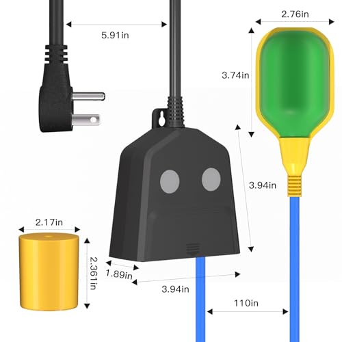 Image of Sump Pump Alarm, High /Low Water Level Alarm with 120dB Alarm, Built-in Backup Battery, IPX4 Waterproof, with 10ft Float Switch for Basement Sump, Water Tank, Septic Tank