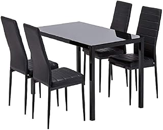 Mecor Dining Table Set, 5 Piece Kitchen Table Set with Glass Table Top