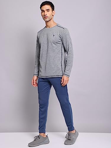 Image of TECHNOSPORT Men's Slim Fit Full Sleeve Round Neck T-Shirt, Double Cool Quick Dry Moisture Wicking Stretchable Sports Gym and Casual Wear