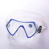 RUIXIB Premium Kinder Schnorchelbrille Taucherbrille Schwimmbrille Antibeschlag wasserdichte Gläser Easybreath Tauchmaske für Jugendliche von 4-10 Jahre Damen und Herren (Blau (transparent))