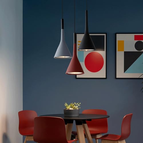 Pantalla colgante de metal creativa E27 para mesas de comedor modernas 7