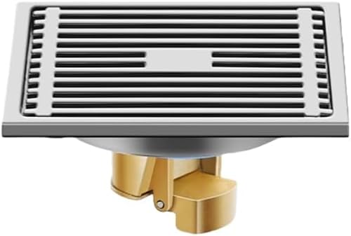 Paqwtyb Copper Bamboo Raft Single Use Floor Drain, 304 Stainless Steel Floor Drain With Backflow Prevention And Large Displacement