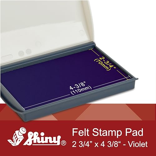 Image of Shiny SHI-40170 Small Rubber Stamp Pad, 2 3 /4 inch x 4 3 /8 inch, Purple Ink