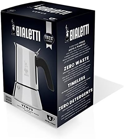 Bialetti - New Venus Induction, stainless steel hob espresso coffee maker, suitable for all heat sources, 6 cups, aluminum, silver