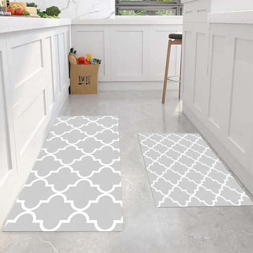 Alfombrillas de cocina lavables y duraderas con base de seguridad antideslizante gris carbón 5
