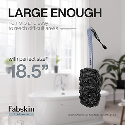 Fabskin Bath Body Brush Loofah For Men & Women With Long Handle | Body Bath Brush | Back Scrubber For Bathing | Made In India (Black) - Image 5