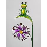 Formano Gartenstecker Windrad Frosch auf Blatt Gartenstecker mit Windrad