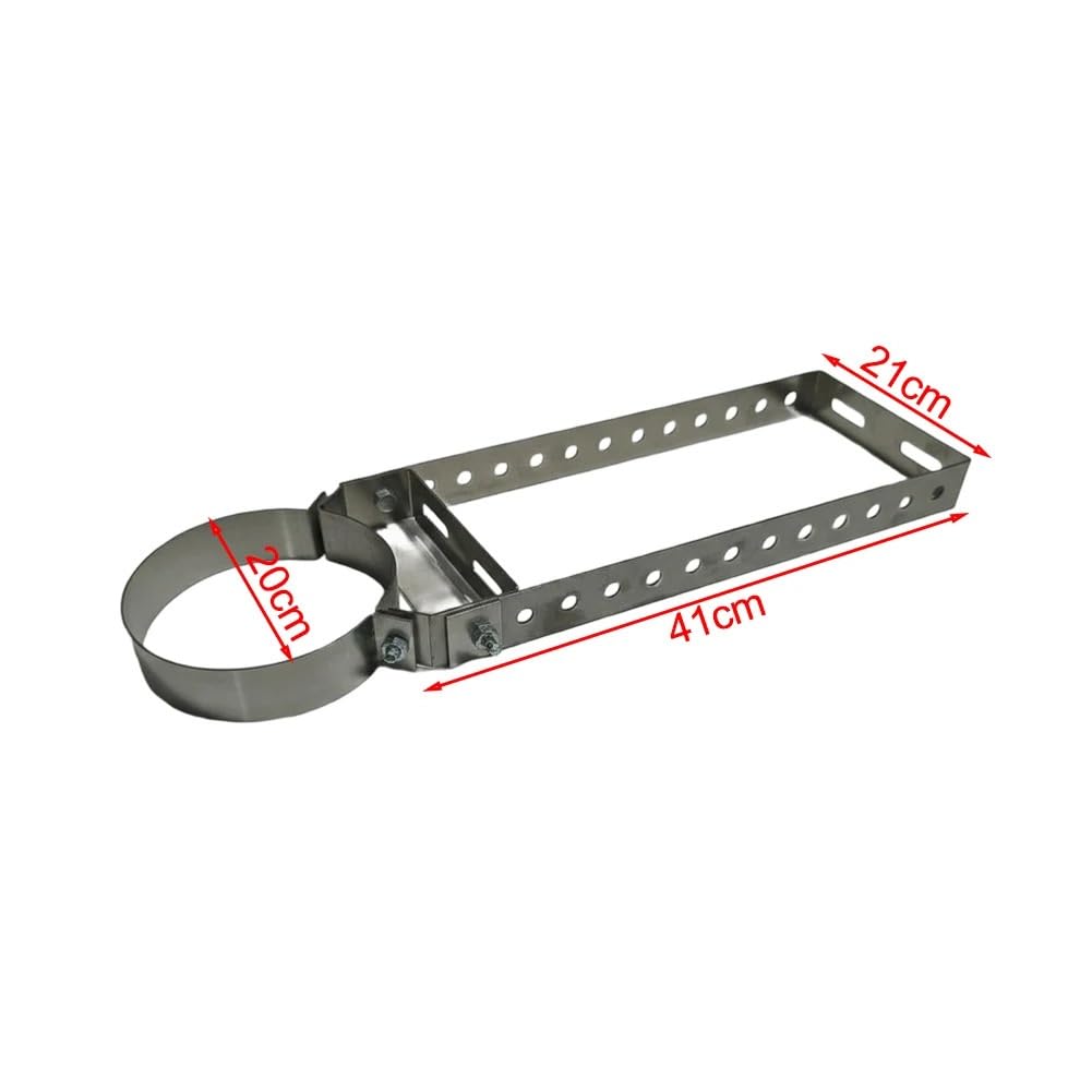 Soporte de tubo humos acero inoxidable 201 | Varios tamaños plateados for tubo de estufa: soporte de pared ajustable(150 short)