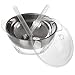 Classic Cuisine Salad Bowl with Lid and Utensils-5PC Cold Serving Dish Set with Ice Chamber-For Chilled Pasta, Potato Salad, Fruit and More