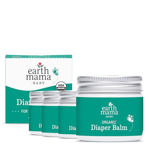 Image of Earth Mama Organic Diaper Balm 2-Ounce | Diaper Cream for Baby | EWG Verified, Petroleum & Artificial Fragrance-Free with Calendula for Sensitive Skin (4-Pack)