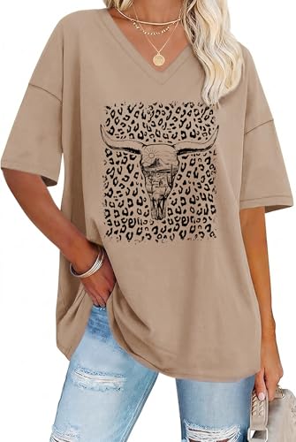 Oversized Western Tops For Women Vintage Rodeo Nashville Graphic Tee Tops