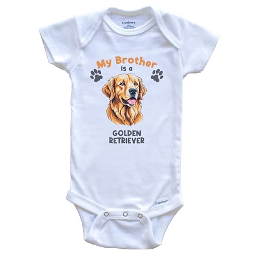 Brother is a Golden Retriever Funny Dog Breed Baby Bodysuit Bundle (3 Piece Set)3