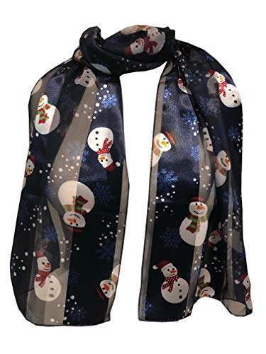 Pamper Yourself Now Schneemann Design Schal Dünn Hübscher Weihnachten Schal Ideal als Geschenk Gr. One size, blau