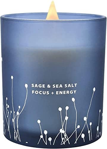 White Sage Sea Salt Candle | Sage Candles for Cleansing House | Candles for Home Scented | Sage Candle, Scented Candles for Men & Women, Energy Cleansing Candle, Relaxing Aromatherapy Scented Candle
