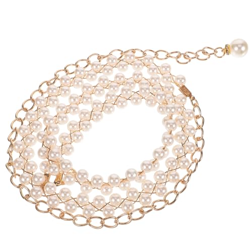 Elegant Double Row Pearl Waist Chain for Women Stunning Decorative Pearl Belt for Dresses Special Occasions and Parties Chic Accessory for Ladies
