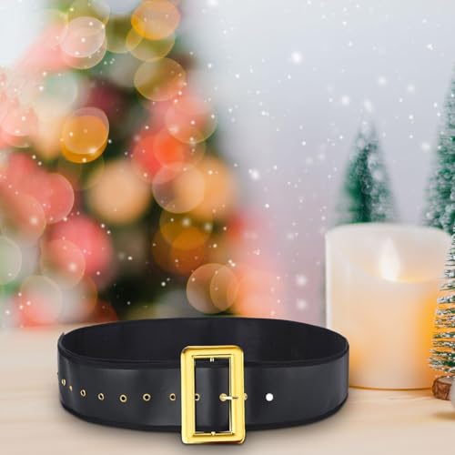 Santa Claus Belt Christmas Santa Belt Wide Xmas Belt Elf Belt Decor PU Leather Waist Belt for Halloween Christmas Fancy Dress2