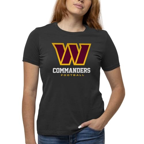Women's NFL Ultimate Fan Logo Short Sleeve T-Shirt - 100% Cotton - Officially Licensed - Tagless Tee Black