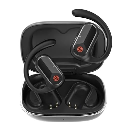 Open Ear Headphones, Open Ear Earbuds Running Earbuds Wireless, Headphones Bluetooth Wireless 5.4, Noise Cancelling Earbuds 60H Playtime, IPX5 Waterproof Earphones For Workout, Running, Sport (Black)