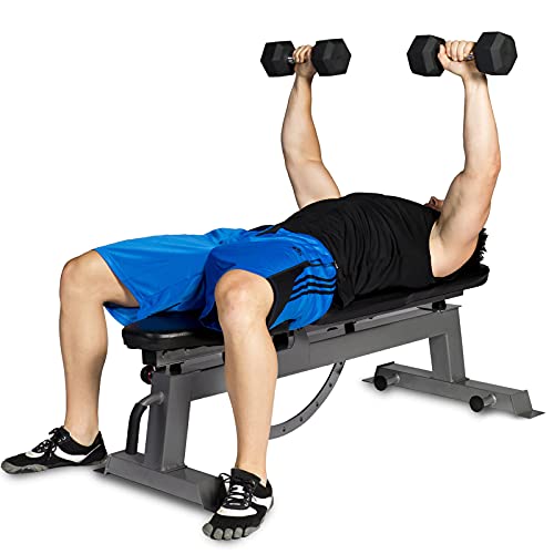 MENCIRO Adjustable Weight Bench, 7 Back Positions 3 Seat Positions Full Body Workout Bench for Home Gym Bench Press Weight lifting