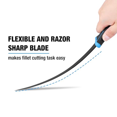 Flissa F001156 Fillet Knife Set, Bait Knife With Knife Sharpener, Protective Sheath, Belt Clip, Portable Pouch & Corrosion Resistant Coating Blade, Professional Fishing Knife thumb #2