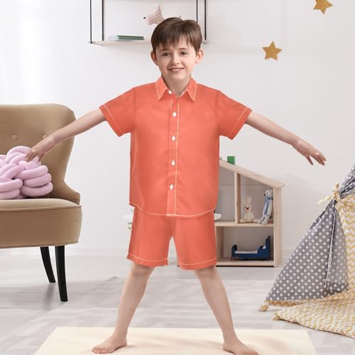 Image of 3T Toddler Boy Shorts Set Teal Hawaiian Button Down Shirts Summer Outfits for Little Boy