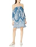 Lange Ärmel Angie Damen Off The Shoulder Long Sleeve Dress Kleid, blau, Mittel