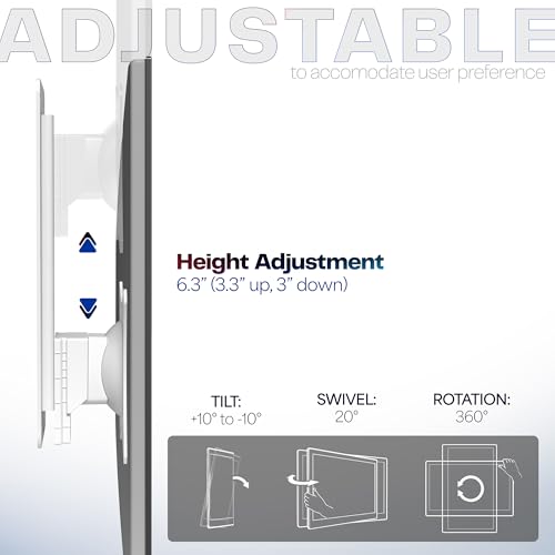 Image of VIVO Height Adjustable 17 to 32 inch Single Monitor Articulating Wall Mount for Standing Workstations, Fits 1 Screen with Max VESA 100x100mm, White, MOUNT-VW01AW | Height Adjustable Articulating Wall Mount for Standing Workstations, Max VESA 100x100mm, Holds 17.6 lbs
