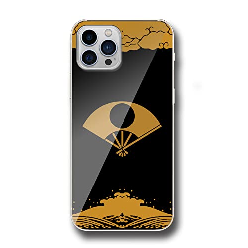 cronos 対応 Xperia 1 VII SO-51F/SOG15/A501SO 互換性ハードカバー 五本骨扇に月丸 佐竹義重 久保田義堯 金色 黒 漆 家紋 戦国武将 sen0060 日本国内生産