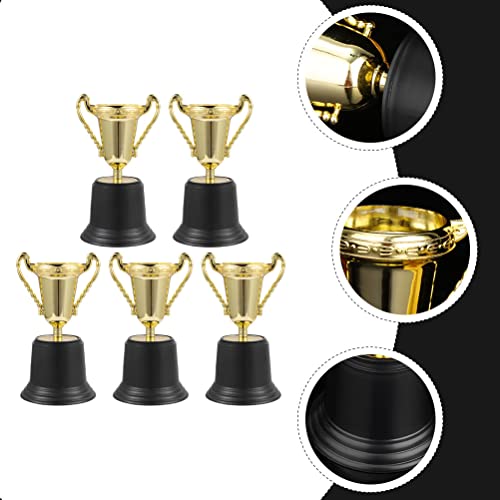 LUOZZY 5 peças troféu infantil de plástico troféus dourados ornamento de mesa para prêmios lembranci
