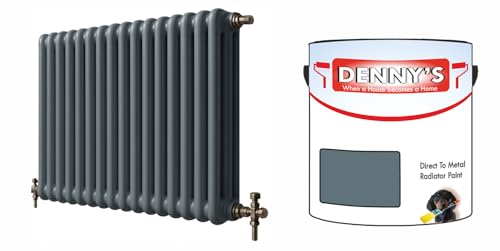 SCOOBYS PAINTS BACK IN THE MIX Direct to Metal Radiator Paint, Heat Resistant, 250ml, Brush-On Application Metallic and solid Colours (Grey Steel)