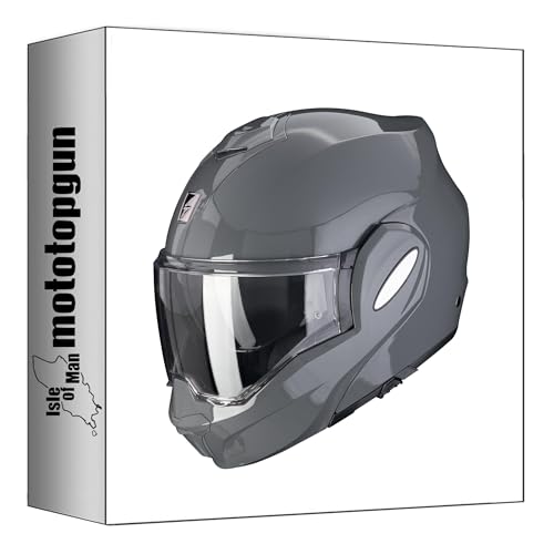 Casque Scorpion Exo-Tech Evo Solid gris métallisé modulable moto taille XXL