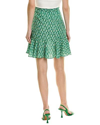 Max Studio Womens Side Cinched Ruffle Hem Short Skirt, Green/Blue Sweet Pea, X-Small Us #TOP1